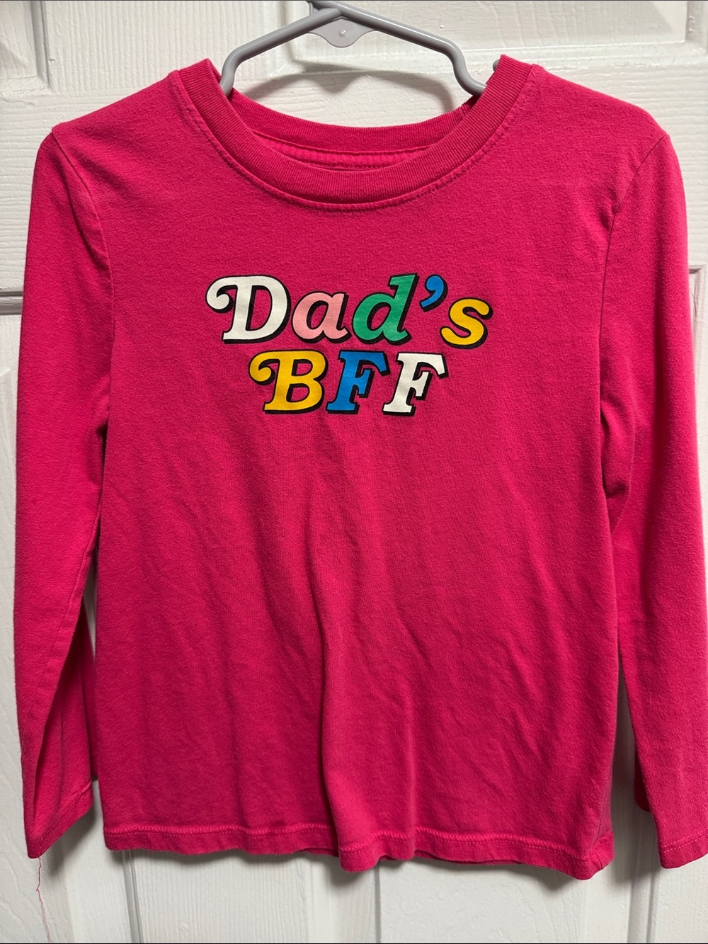 Cat & Jack Bright Pink "Dad's BFF" Long Sleeve Tee